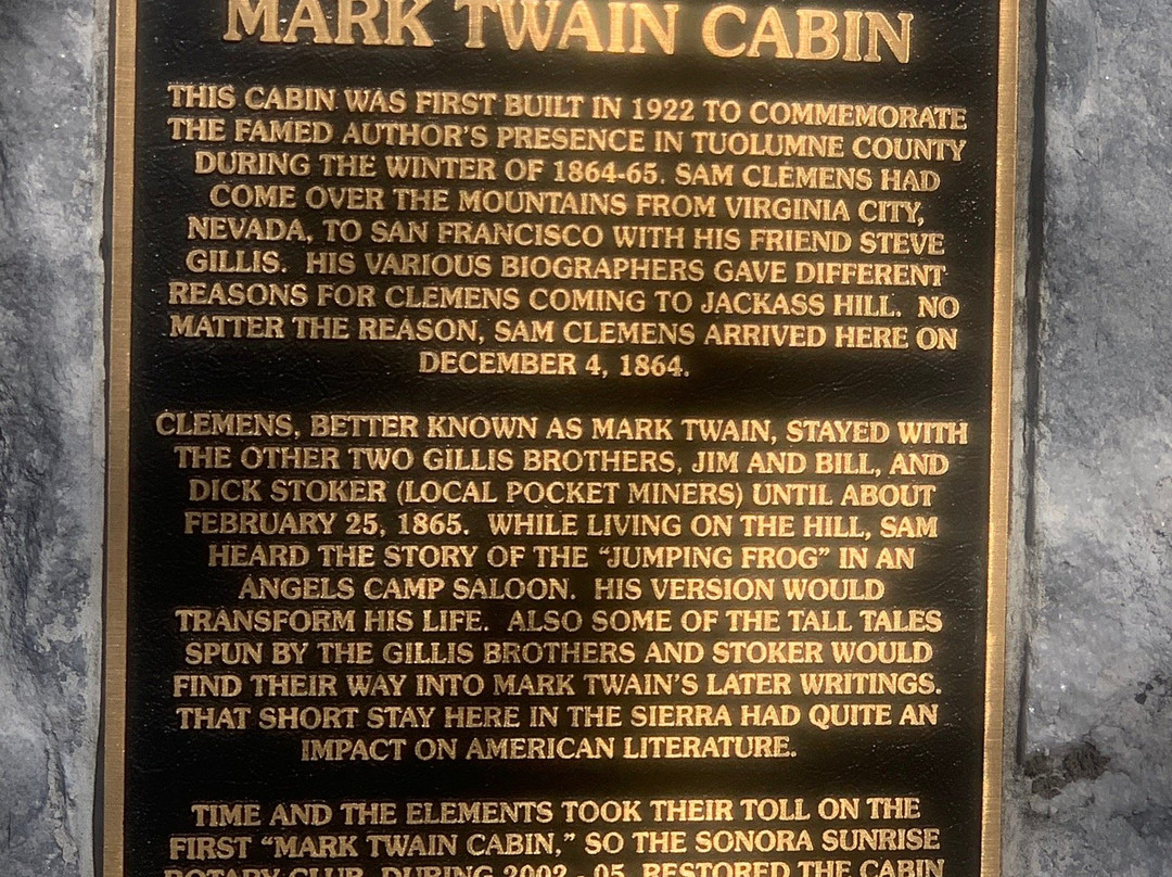 California Historical Landmark 138 - Mark Twain Cabin-Tuolumne必去景点