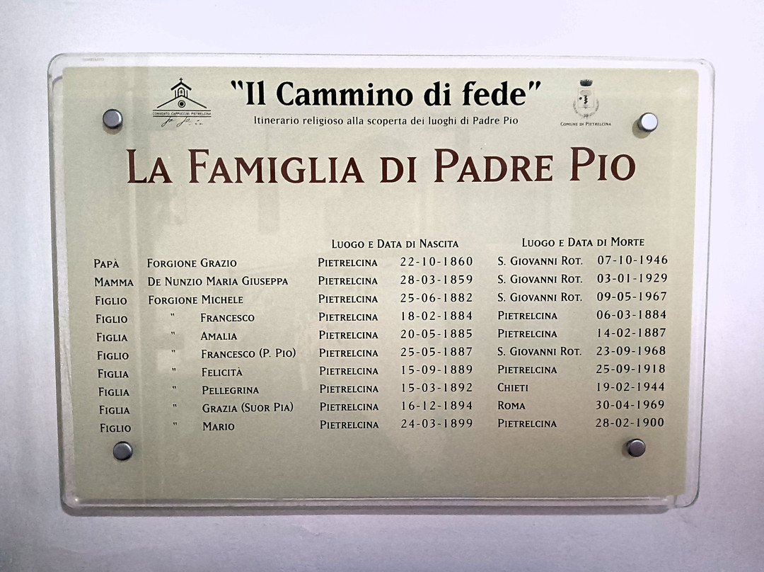Casa Natale di Padre Pio-Pietrelcina必去景点