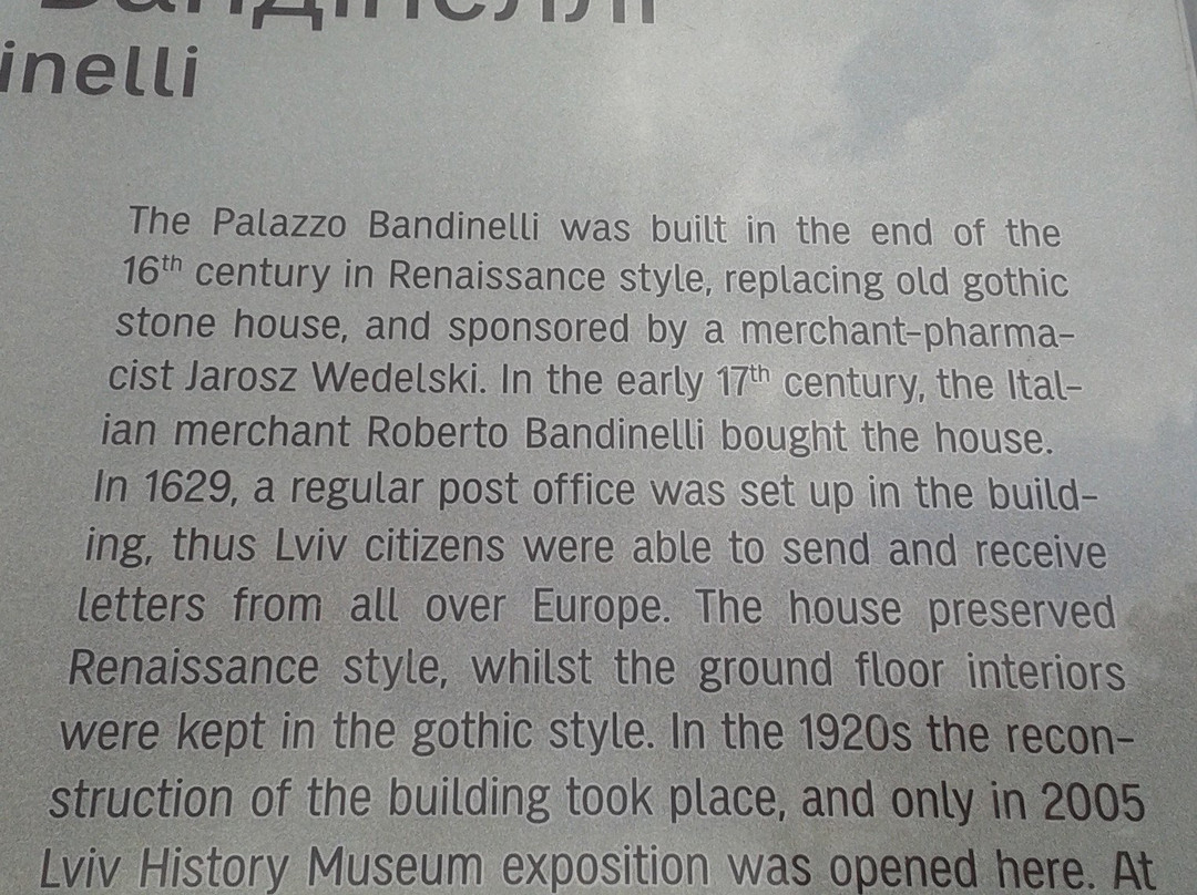 Bandinelli Palace-利沃夫必去景点