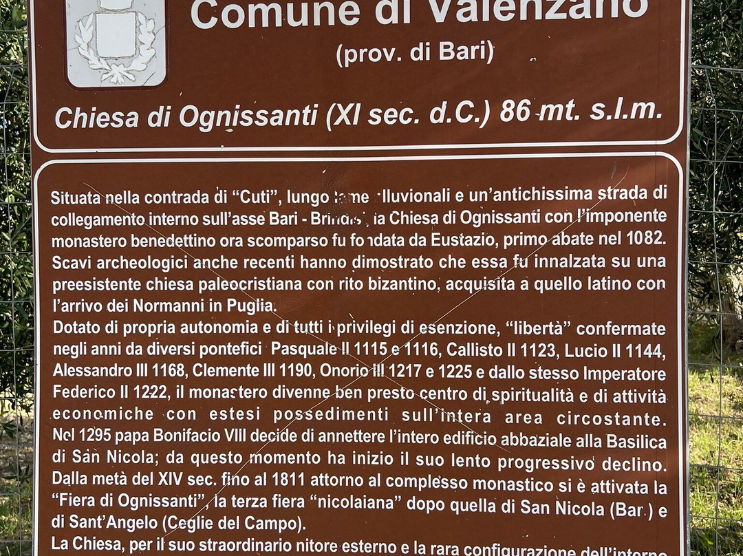 Chiesa di Ognissanti di Cuti-Valenzano必去景点