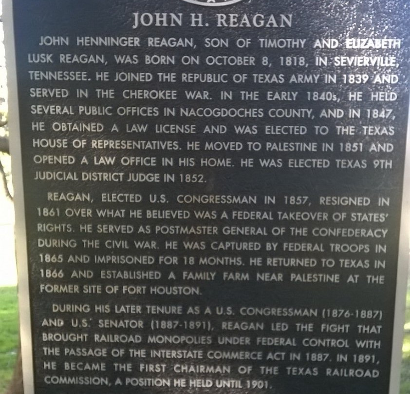 John H Reagan Monument-Palestine必去景点