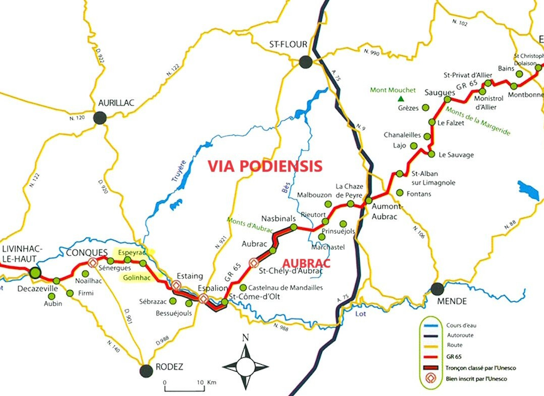 GR65 - Chemin de Saint Jacques de Compostelle-Saint-Chely-d'Aubrac必去景点