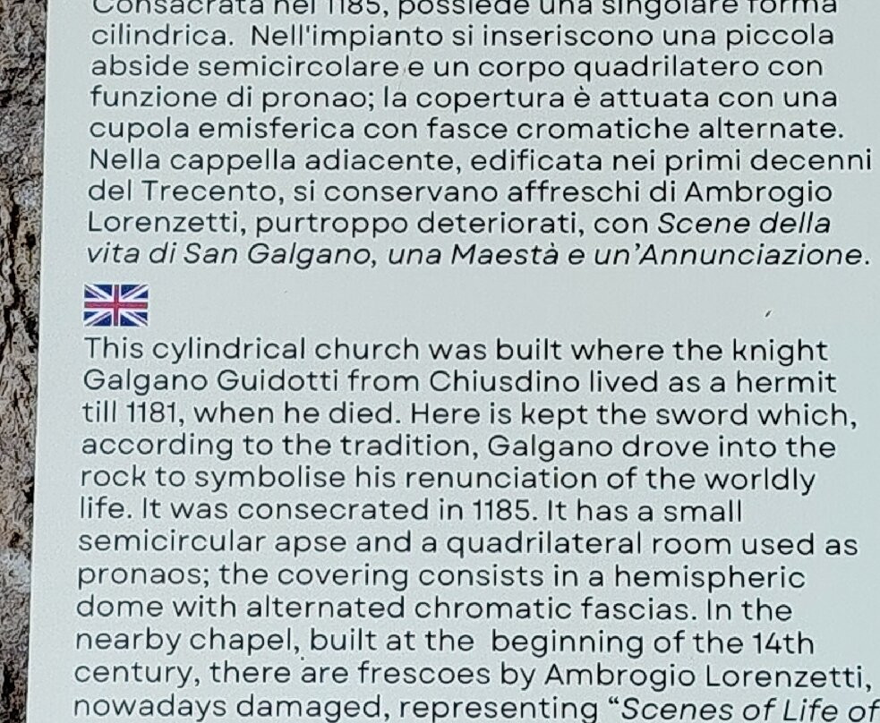 Cappella di San Galgano a Montesiepi-丘斯迪诺必去景点