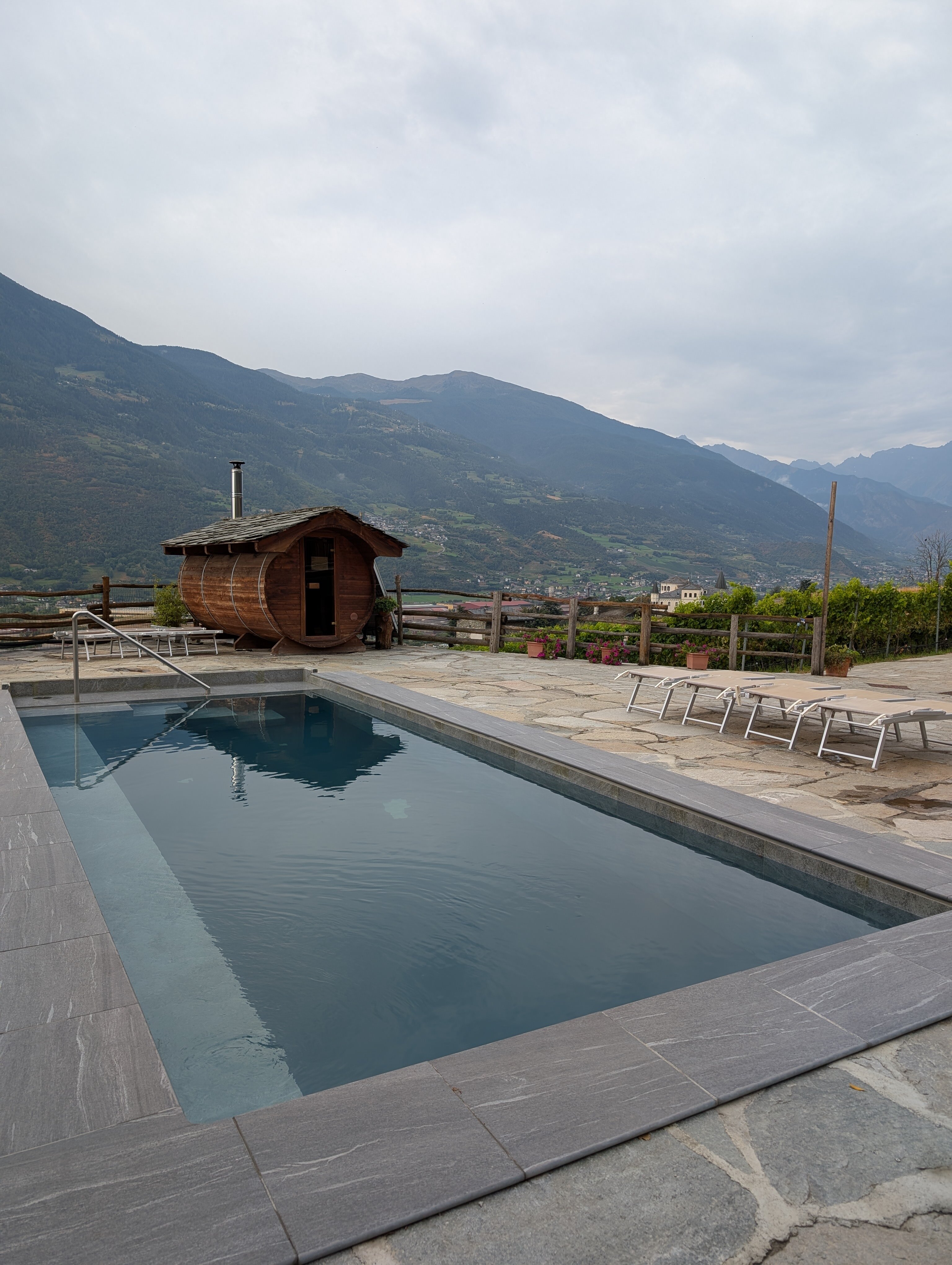 Agriturismo La Viggni de Crest-泳池