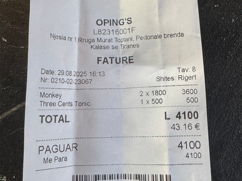 Oping's Cocktails And Beer-地拉那必去景点