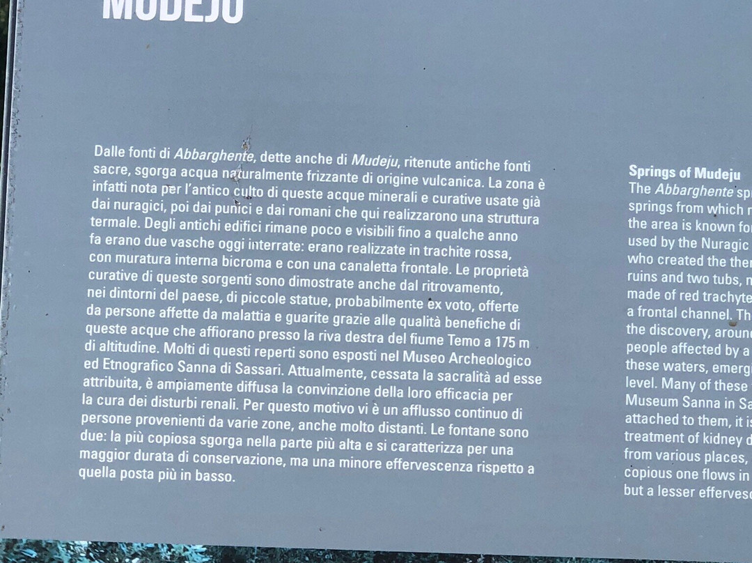 Fonti di Mudeju-Cossoine必去景点