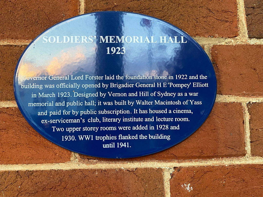 Yass Soldiers' Memorial Hall-亚斯必去景点