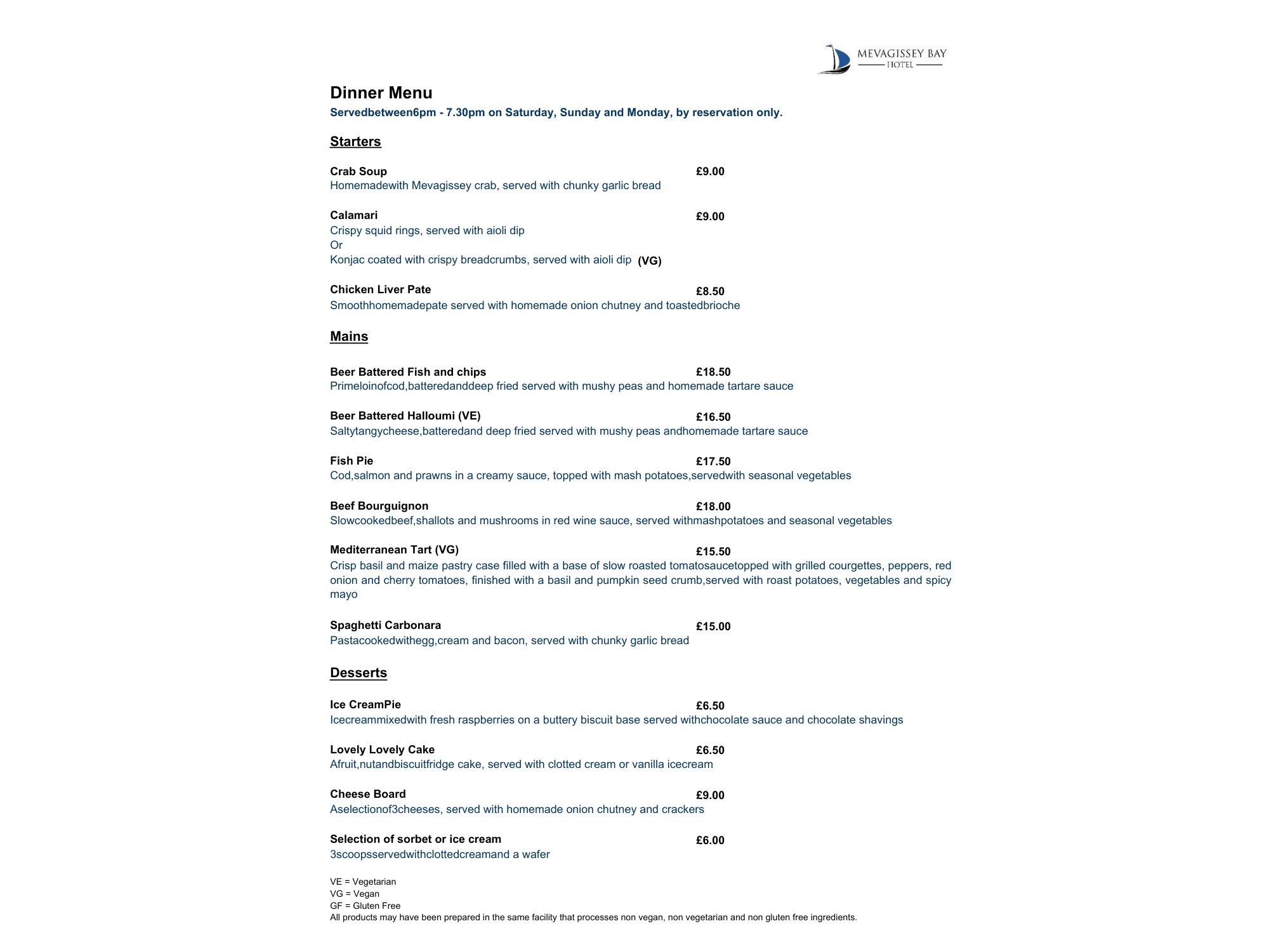 Mevagissey Bay Hotel-餐饮