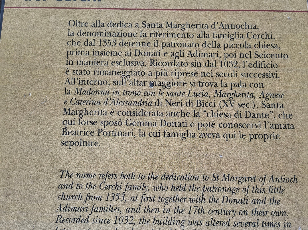 Chiesa di Santa Margherita dei Cerchi-佛罗伦萨必去景点