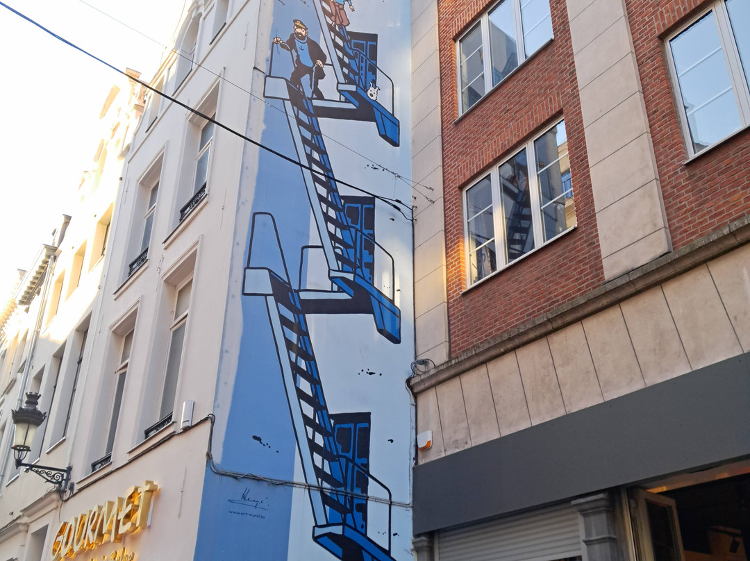 Tintin Mural Painting-布鲁塞尔必去景点