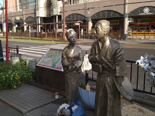 Ryoma, Oryo to Satsuma de Hitoyasumi Statue-鹿儿岛市必去景点