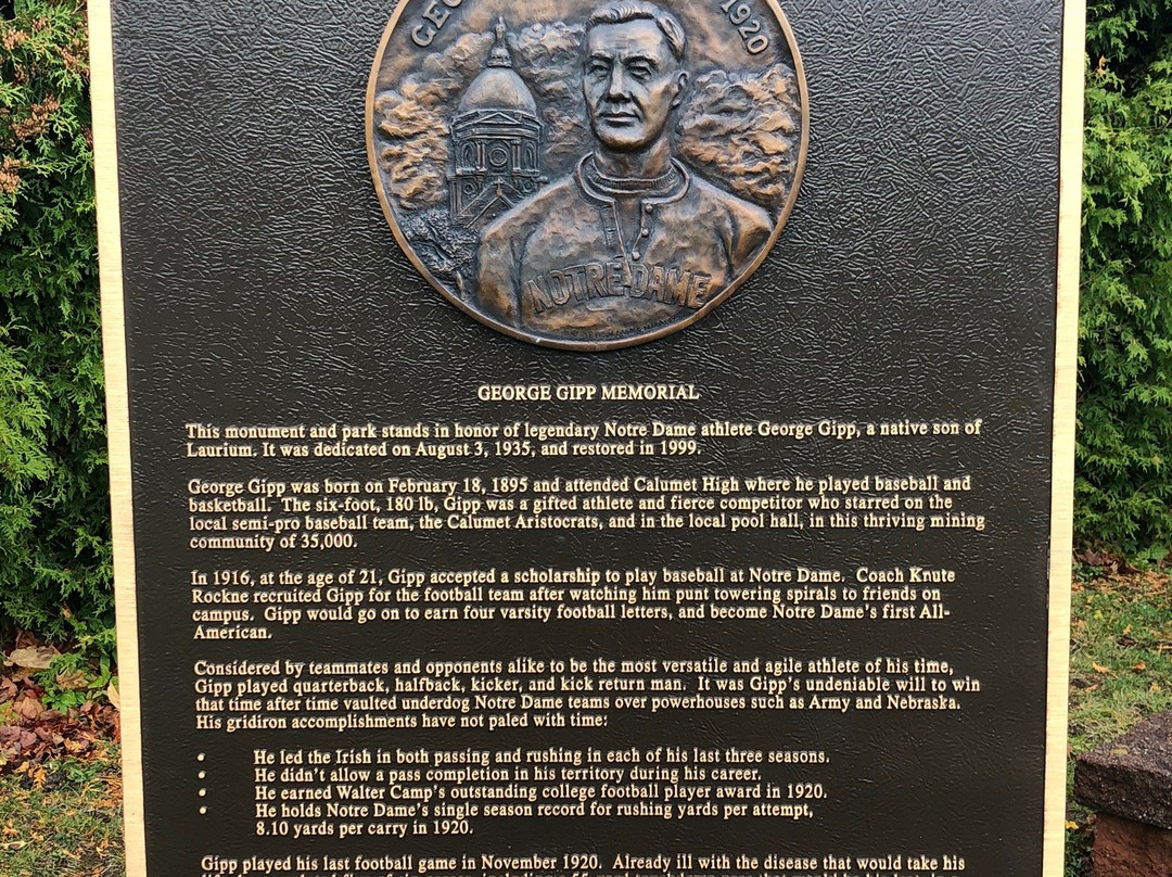 Gipper Memorial-Laurium必去景点