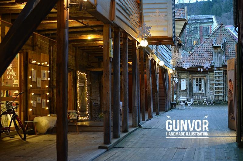 Gunvor Handmade Illustration-卑尔根必去景点