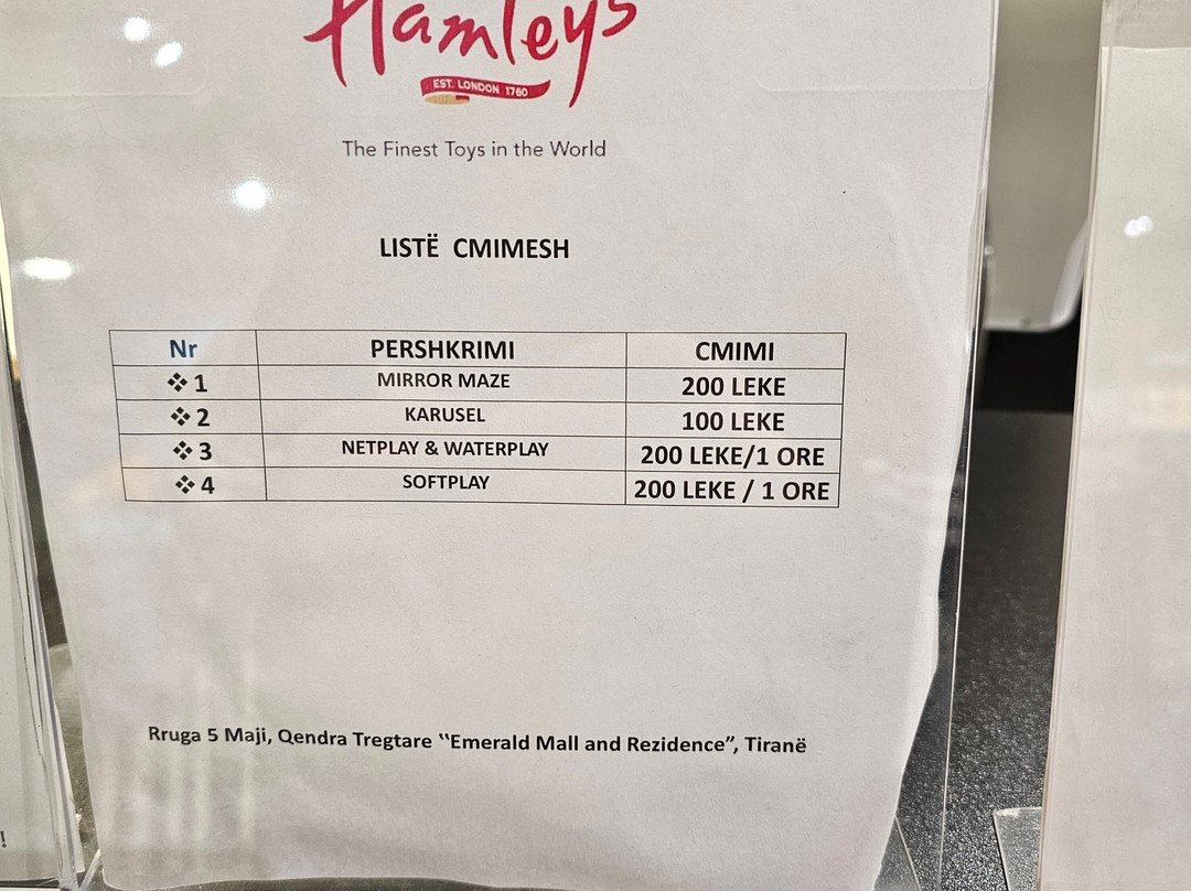Hamleys Albania-地拉那必去景点
