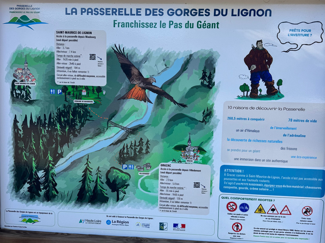 Passerelle Des Gorges Du Lignon-Saint-Maurice-de-Lignon必去景点