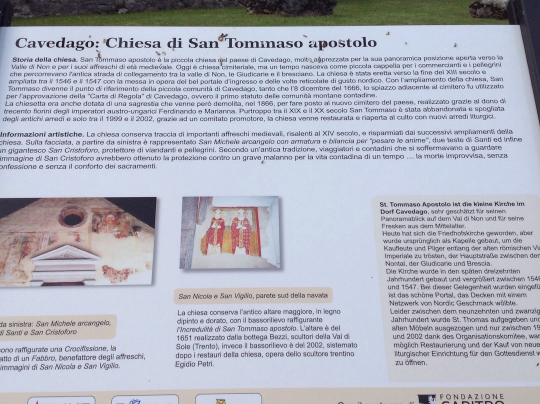Chiesetta di San Tommaso-Cavedago必去景点