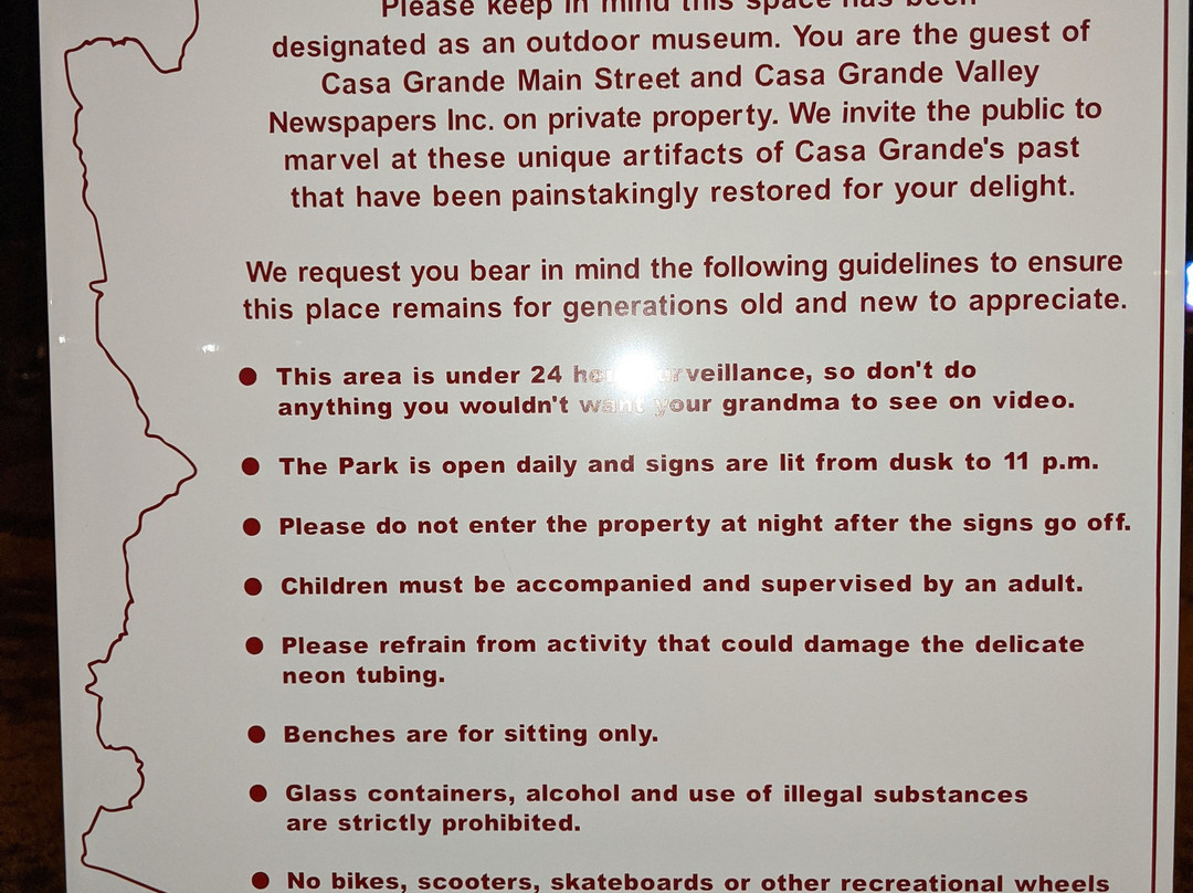 Casa Grande Neon Sign Park-卡萨格兰德必去景点