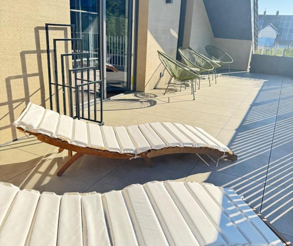 LifeStyle Apartments am Steinsberg, Self Check In, Terrasse, Burg Blick