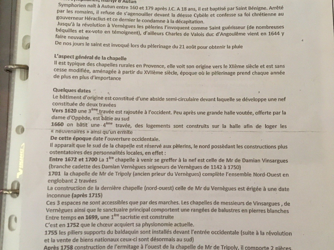 Chapelle Saint-symphorien-Vernegues必去景点