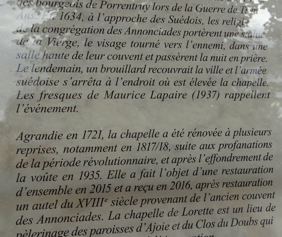 Chapelle de Lorette-Porrentruy必去景点