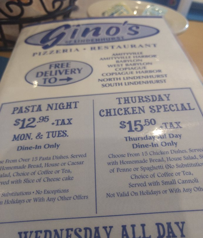 Gino's of Lindenhurst Pizzeria & Restaurant
