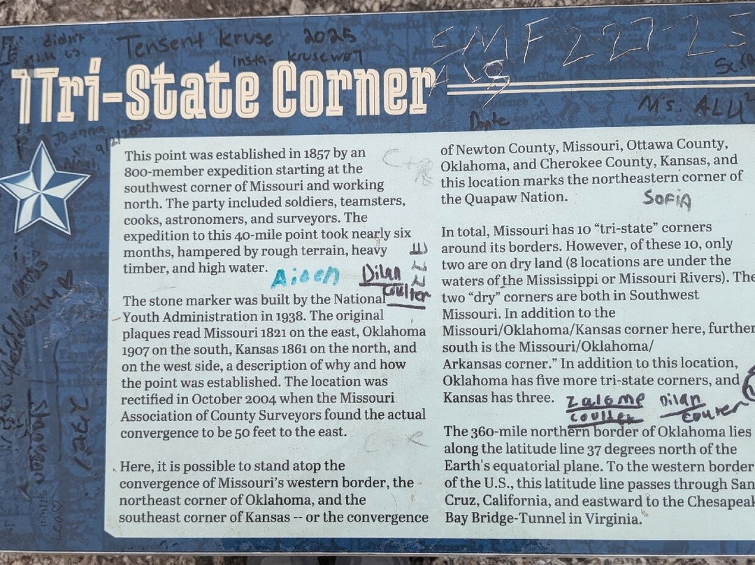 Stand on Three States: Kansas, Missouri, Oklahoma-Quapaw必去景点