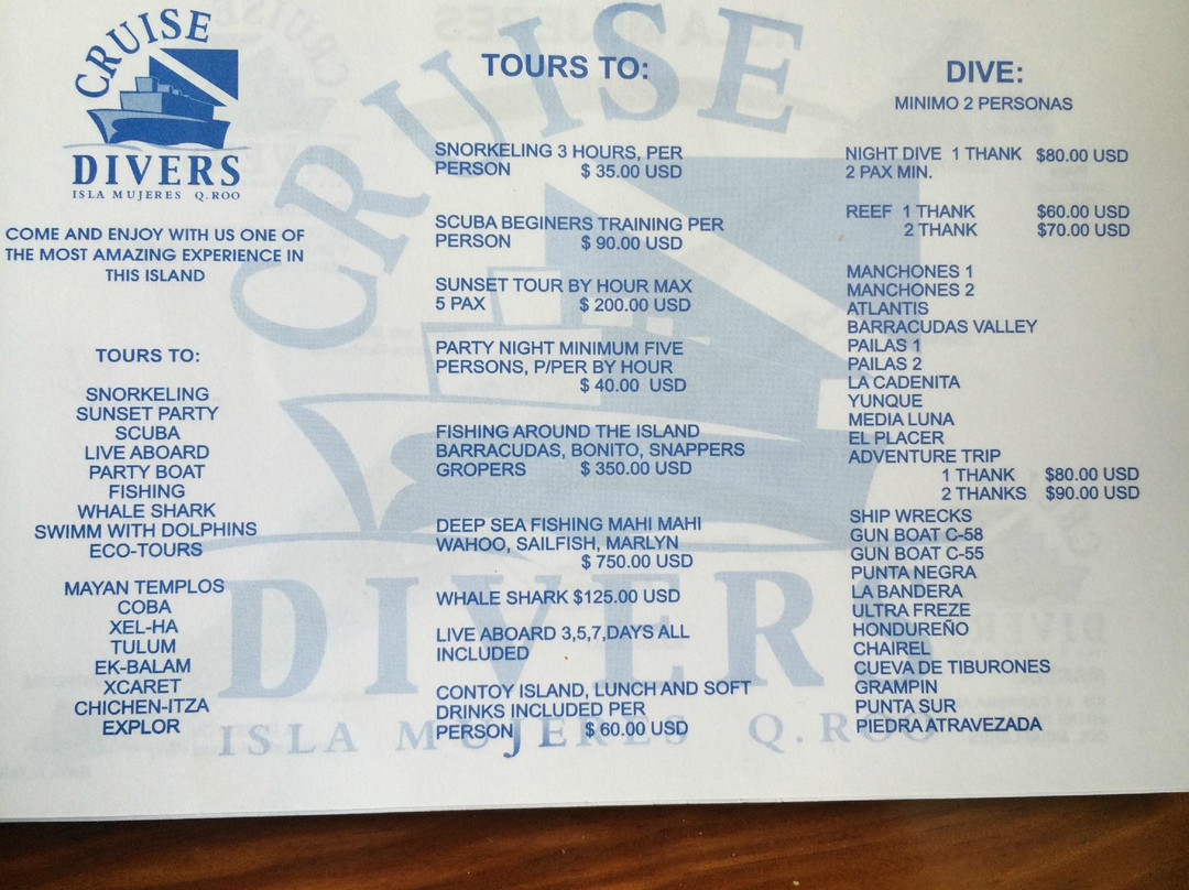 Cruise Divers-女人岛必去景点