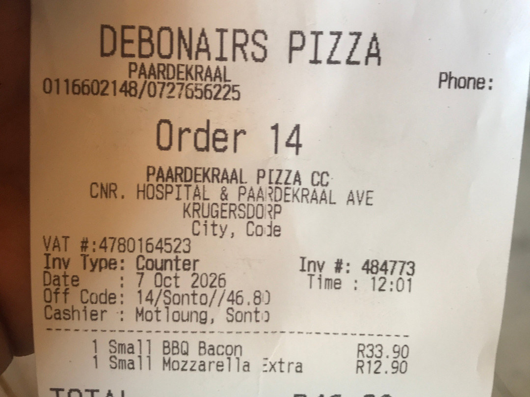 Debonairs Pizza Paardekraal