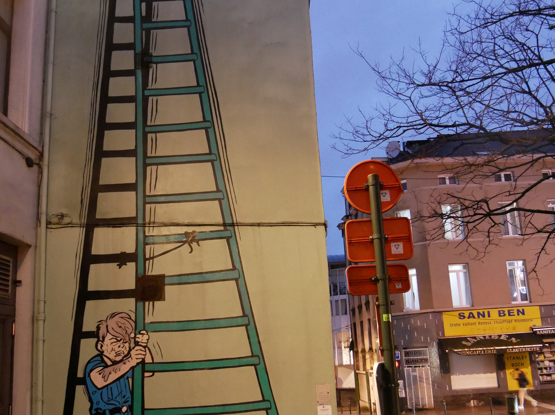 Tintin Mural Painting-布鲁塞尔必去景点