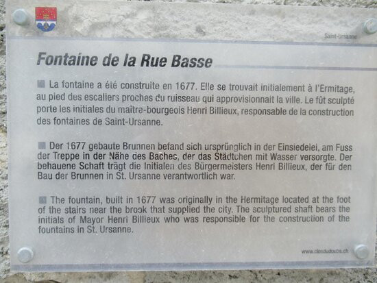 Fontaine Rue Basse-Saint-Ursanne必去景点