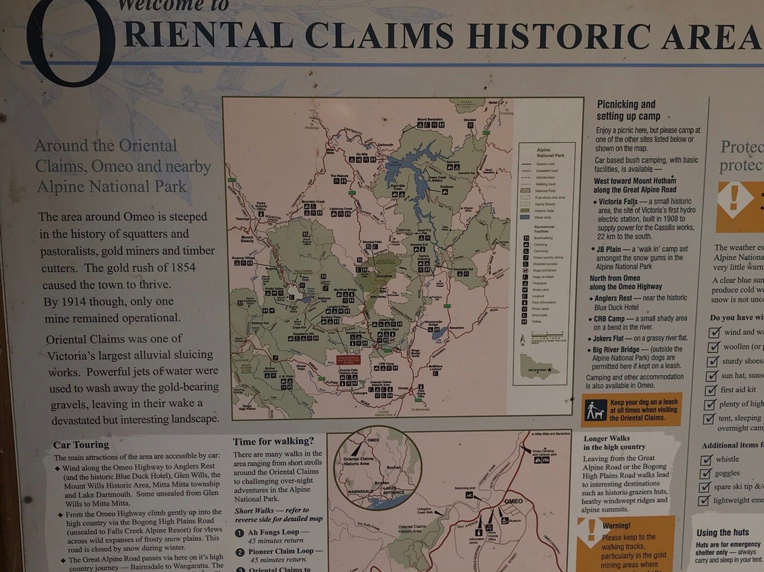 Oriental Claims Historic Area-Omeo必去景点