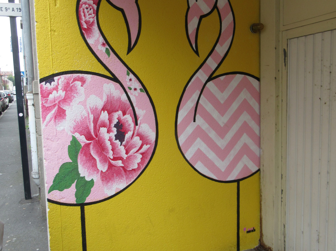 Fresque "Couple de flamants"景点图片