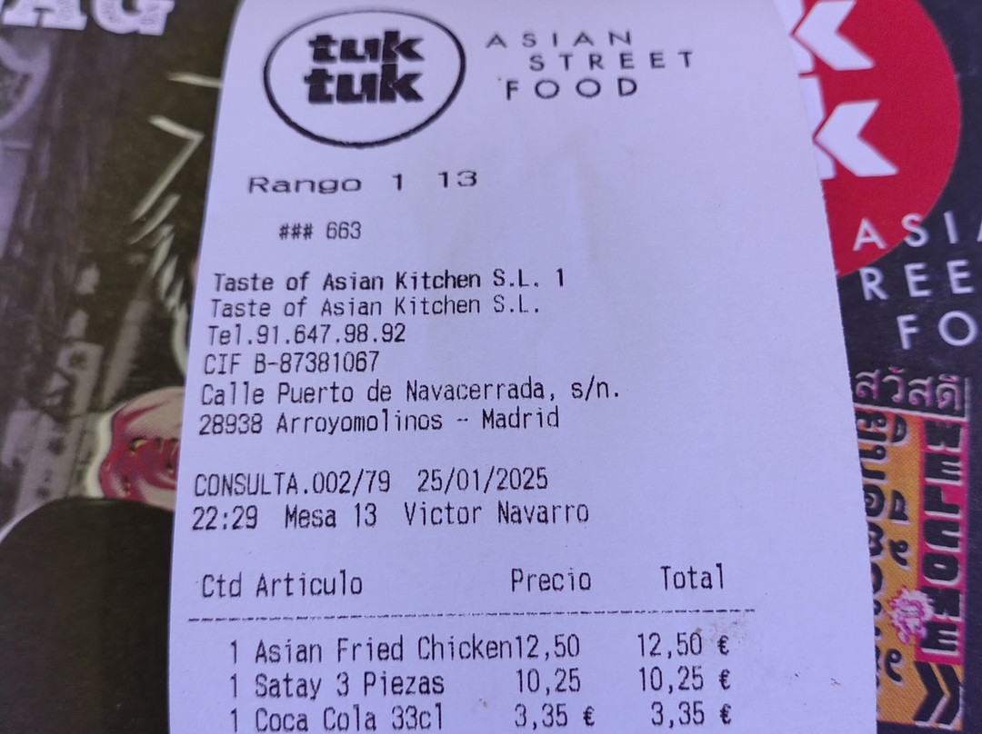 Tuk tuk Asian Street Food Xanadu