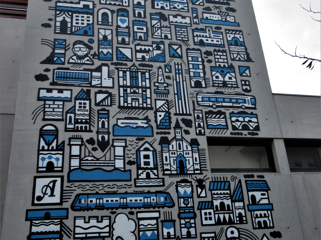 Fresque "Carte postale de la ville"-阿尔福维尔必去景点