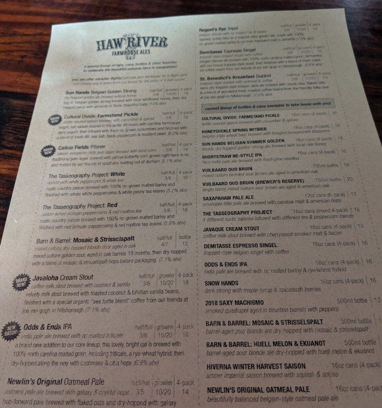 Haw River Farmhouse Ales-Saxapahaw必去景点