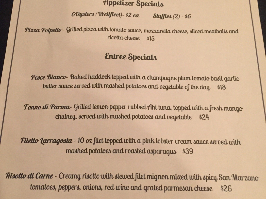 Smithfield餐馆和美食-Parma Ristorante