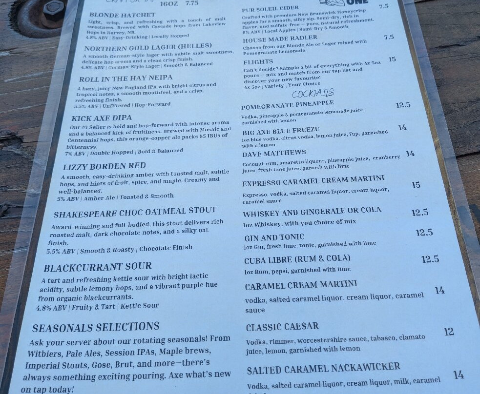 Big Axe Brewery-Nackawic必去景点