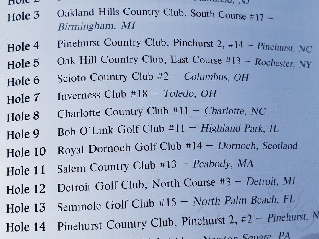 Donald Ross Memorial Course-Harbor Springs必去景点