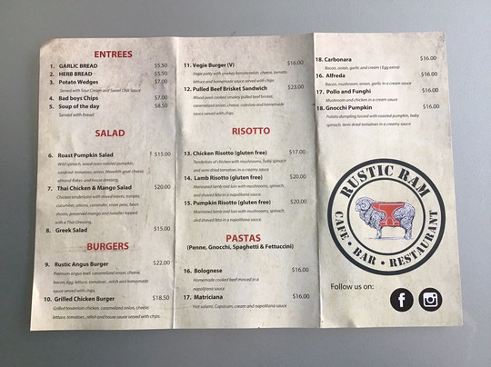 Rustic Ram Cafe & Restaurant (byo)