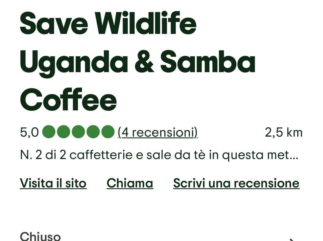 Save Wildlife Uganda & Samba Coffee