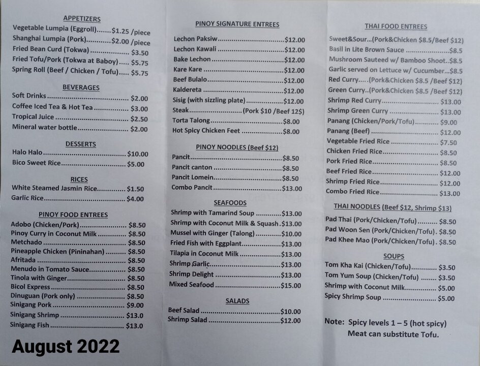 Rr Pinoy & Thai Asian Cuisine