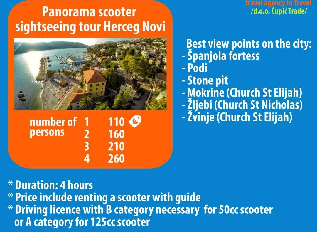 Rent a scooter Herceg Novi-赫尔采格诺维必去景点