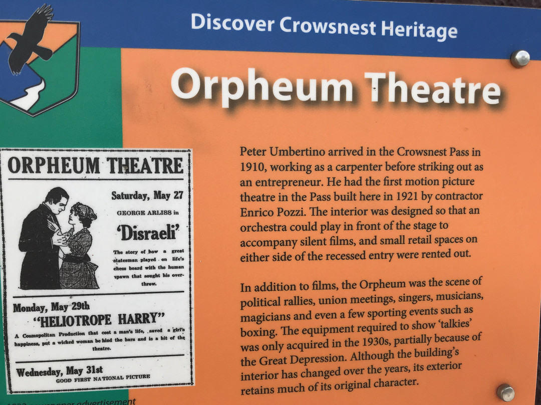 Crowsnest Pass Orpheum Theatre景点图片