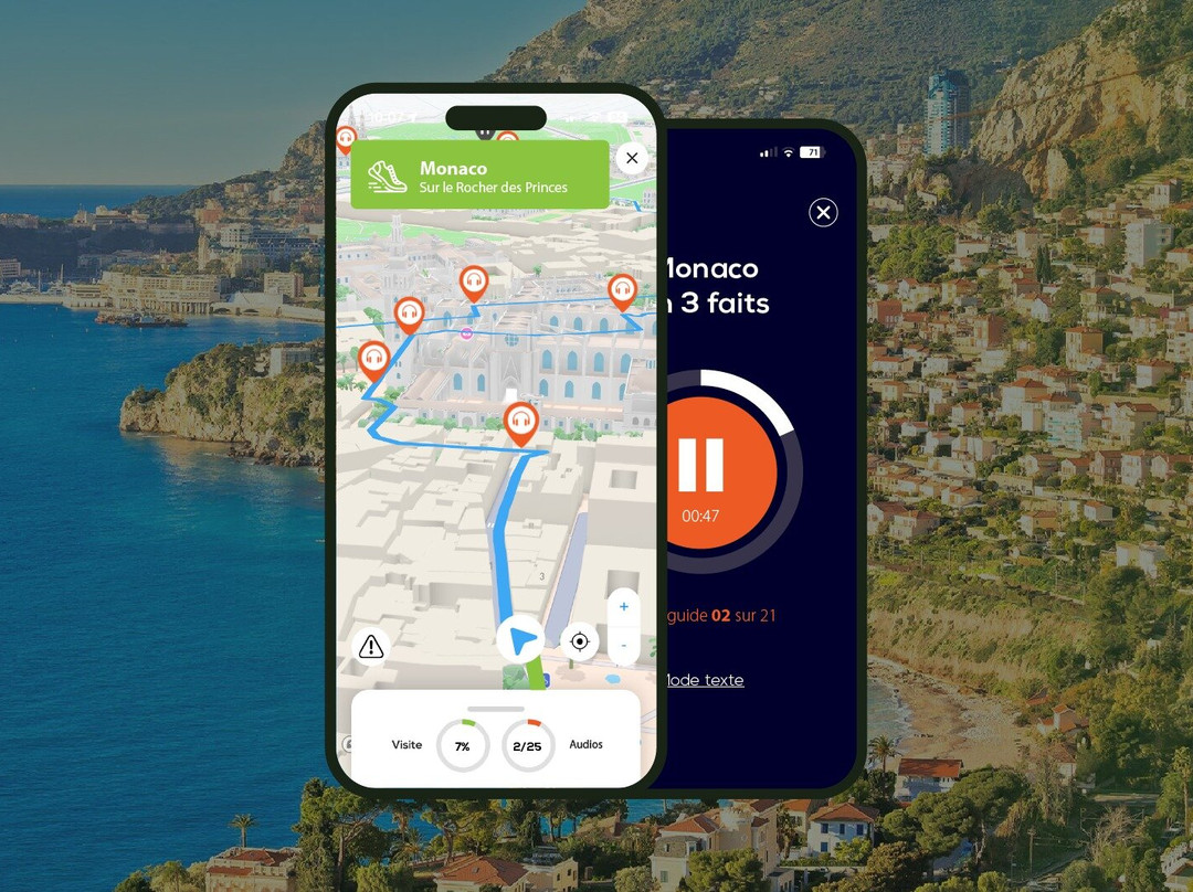 Monaco Visite audioguidée à pied 1h45 et 20 commentaires audios