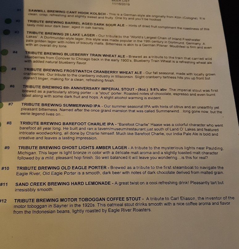 Tribute Brewery and Taphouse-伊格尔里弗必去景点