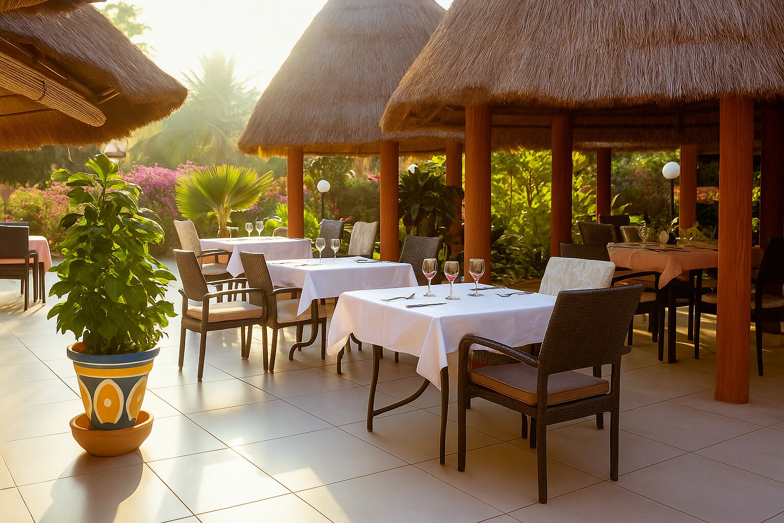 Hôtel Les Bougainvillées-餐饮