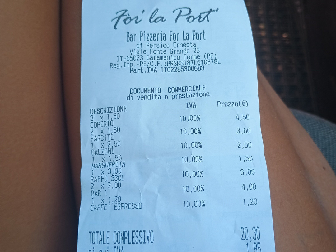 Bar Pizzeria For La Port