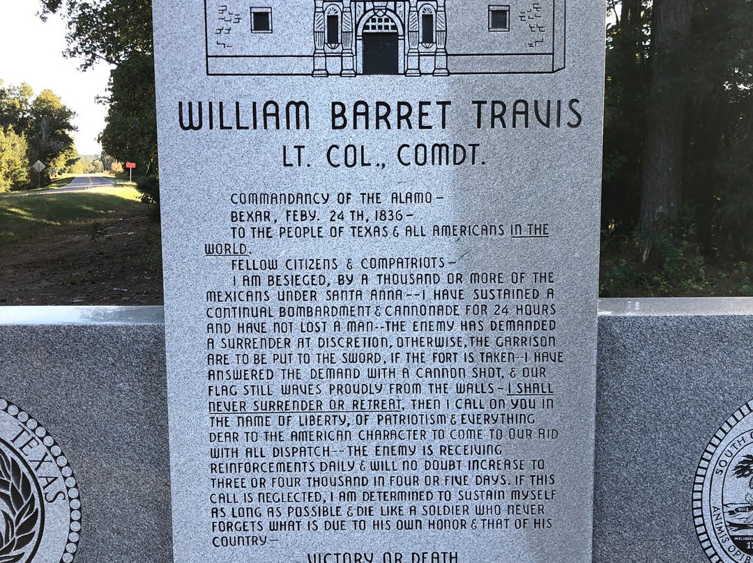 William Barret Travis Memorial-Saluda必去景点