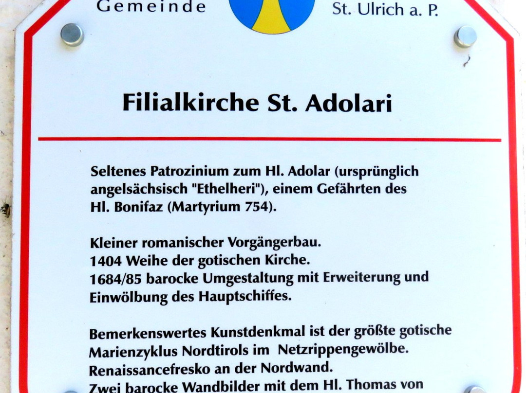Wallfahrtskirche St. Adolari-皮勒湖圣乌欧里西必去景点