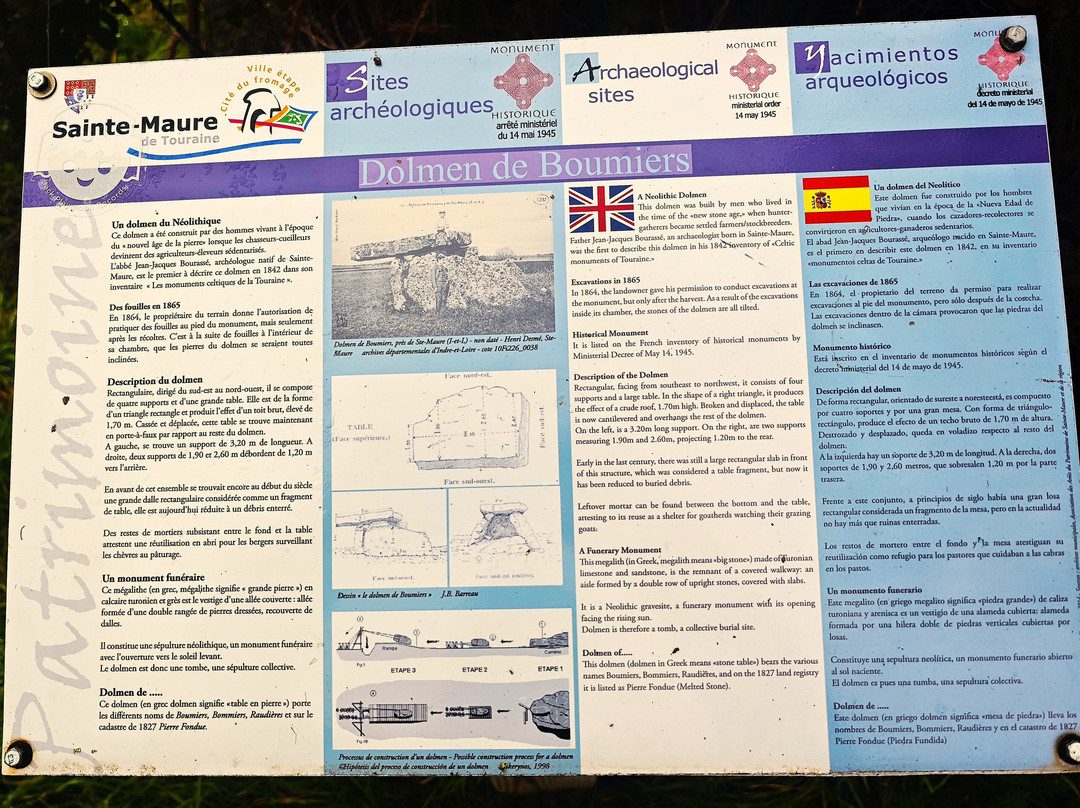 Dolmen de Bommiers-Sainte-Maure-de-Touraine必去景点
